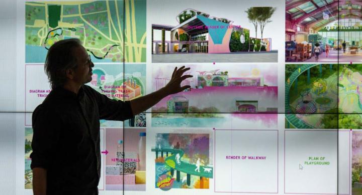 Architecture professor Daniel Koehler in his Advanced Design studio class.